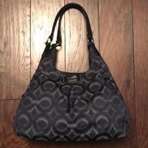 Coach ink blue logo shoulder bag
